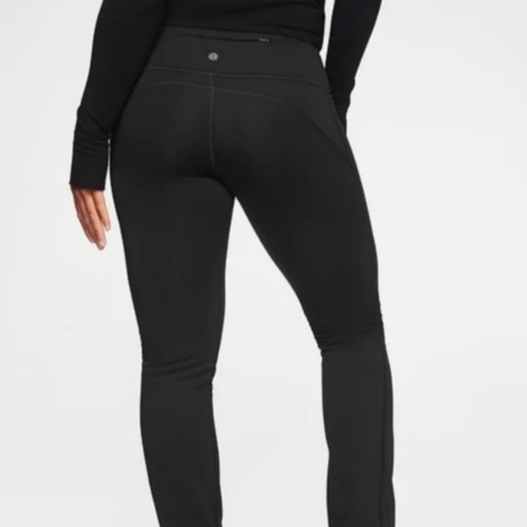 Athleta Black PrimaLoft Fleece Lined Leggings - Picture 2 of 4